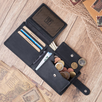 Zestaw męski Paolo Peruzzi skórzany portfel i torba ZUP-07-BL