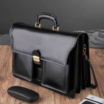 Modna teczka męska Paolo Peruzzi ze skóry N02 czarna