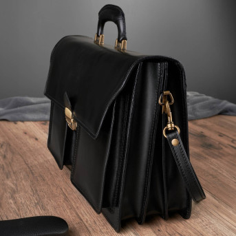 Modna teczka męska Paolo Peruzzi ze skóry N02 czarna