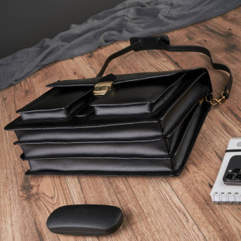 Modna teczka męska Paolo Peruzzi ze skóry N02 czarna