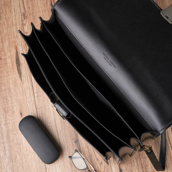 Modna teczka męska Paolo Peruzzi ze skóry N02 czarna