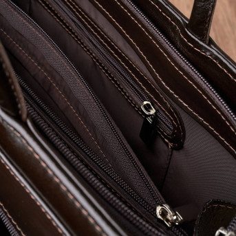 Pojemna skórzana torebka damska biznesowa na ramię i do ręki