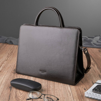 Pojemna skórzana torebka damska biznesowa na ramię i do ręki