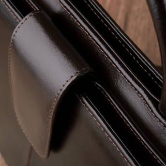 Pojemna skórzana torebka damska biznesowa na ramię i do ręki