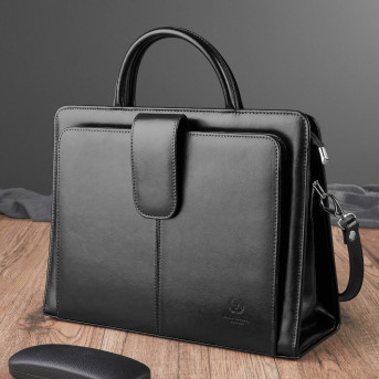 Pojemna skórzana torebka damska biznesowa na ramię i do ręki