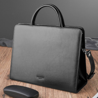 Pojemna skórzana torebka damska biznesowa na ramię i do ręki