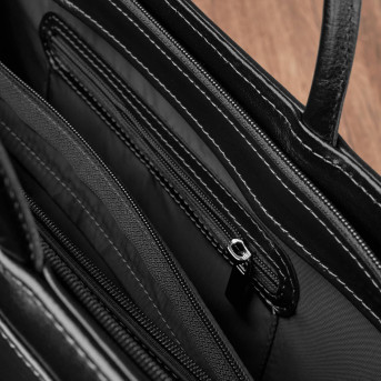 Pojemna skórzana torebka damska biznesowa na ramię i do ręki