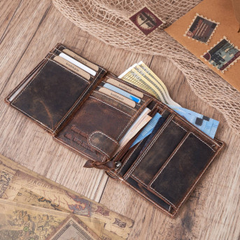 ELEGANCKI MĘSKI SKÓRZANY PORTFEL VINTAGE PAOLO PERUZZI T-13-BR