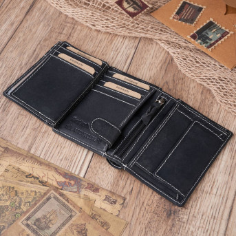 ELEGANCKI MĘSKI SKÓRZANY PORTFEL VINTAGE PAOLO PERUZZI T-13-BL