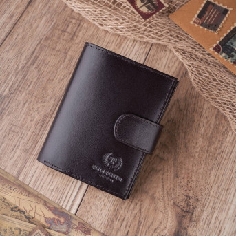 SKÓRZANY MĘSKI PAKOWNY BRĄZOWY PORTFEL PAOLO PERUZZI T-14-BR