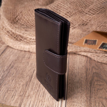 SKÓRZANY MĘSKI PAKOWNY BRĄZOWY PORTFEL PAOLO PERUZZI T-14-BR