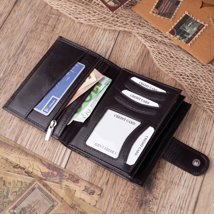 SKÓRZANY MĘSKI PAKOWNY BRĄZOWY PORTFEL PAOLO PERUZZI T-14-BR