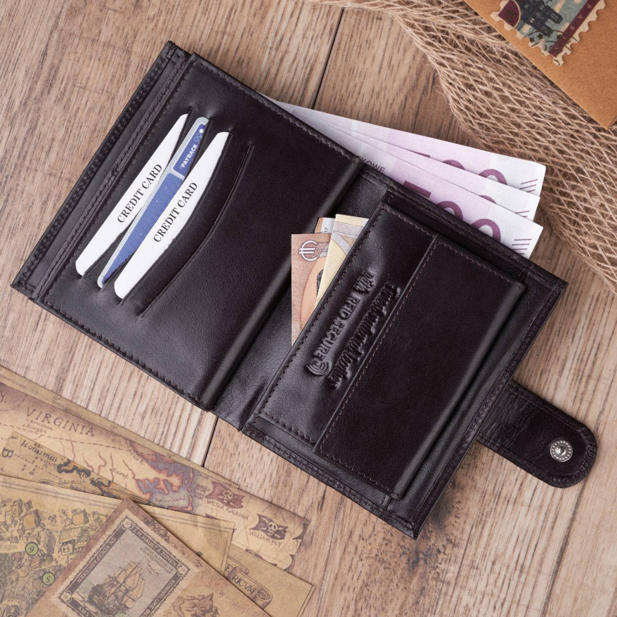 SKÓRZANY MĘSKI PAKOWNY BRĄZOWY PORTFEL PAOLO PERUZZI T-14-BR