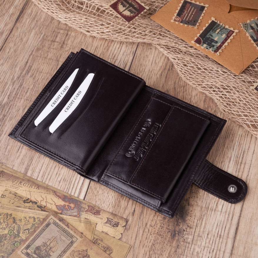 SKÓRZANY MĘSKI PAKOWNY BRĄZOWY PORTFEL PAOLO PERUZZI T-14-BR