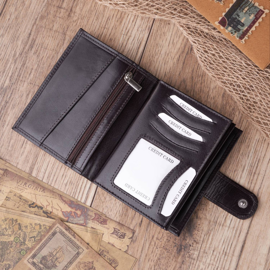 SKÓRZANY MĘSKI PAKOWNY BRĄZOWY PORTFEL PAOLO PERUZZI T-14-BR