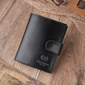 SKÓRZANY MĘSKI PAKOWNY CZARNY PORTFEL PAOLO PERUZZI T-14-BL