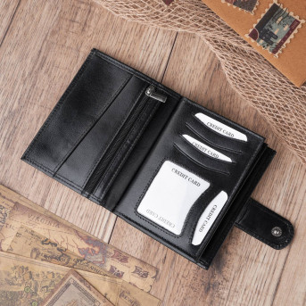 SKÓRZANY MĘSKI PAKOWNY CZARNY PORTFEL PAOLO PERUZZI T-14-BL