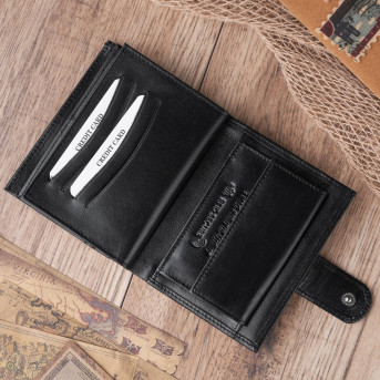 SKÓRZANY MĘSKI PAKOWNY CZARNY PORTFEL PAOLO PERUZZI T-14-BL