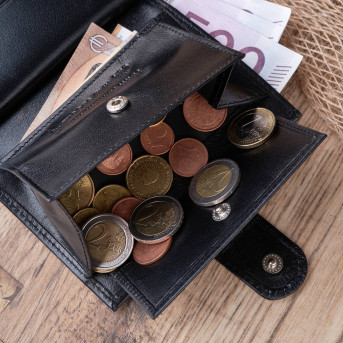 SKÓRZANY MĘSKI PAKOWNY CZARNY PORTFEL PAOLO PERUZZI T-14-BL