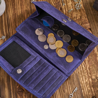 ZESTAW PREZENTOWY ZUP-99-DB PORTFEL DAMSKI SKÓRZANY T-01-DB I BRELOK VINTAGE T-85-HDB