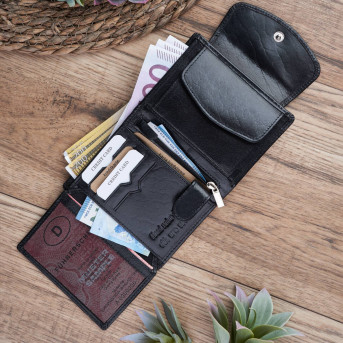 MODNY DAMSKI SKÓRZANY PORTFEL PAOLO PERUZZI RFID T-12-BL