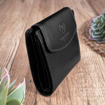 MODNY DAMSKI SKÓRZANY PORTFEL PAOLO PERUZZI RFID T-12-BL