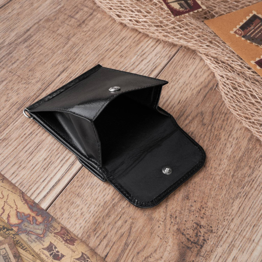 SKÓRZANY MAŁY PORTFEL MĘSKI CZARNY BANKNOTÓWKA PAOLO PERUZZI T-10-BL