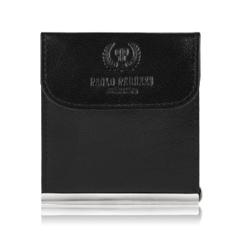 SKÓRZANY MAŁY PORTFEL MĘSKI CZARNY BANKNOTÓWKA PAOLO PERUZZI T-10-BL