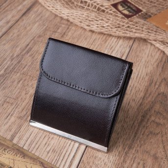 SKÓRZANY MAŁY PORTFEL MĘSKI BRĄZOWY BANKNOTÓWKA PAOLO PERUZZI T-10-BR