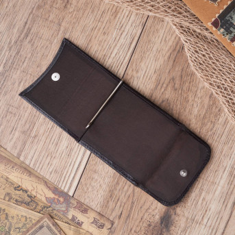 SKÓRZANY MAŁY PORTFEL MĘSKI BRĄZOWY BANKNOTÓWKA PAOLO PERUZZI T-10-BR