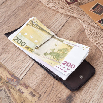 SKÓRZANY MAŁY PORTFEL MĘSKI BRĄZOWY BANKNOTÓWKA PAOLO PERUZZI T-10-BR