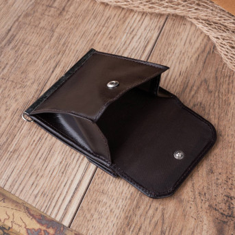 SKÓRZANY MAŁY PORTFEL MĘSKI BRĄZOWY BANKNOTÓWKA PAOLO PERUZZI T-10-BR