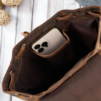 ZESTAW PREZENTOWY DLA NIEJ ZUP-100-BR PLECAK SKÓRZANY T-16-BR PORTFEL SKÓRZANY T-11-BR I BRELOK DO KLUCZY T-87-HBR