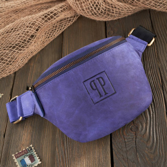 SASZETKA DAMSKA SKÓRZANA NERKA W STYLU VINTAGE  GRANATOWA PAOLO PERUZZI T-97-HDB