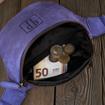 SASZETKA DAMSKA SKÓRZANA NERKA W STYLU VINTAGE  GRANATOWA PAOLO PERUZZI T-97-HDB