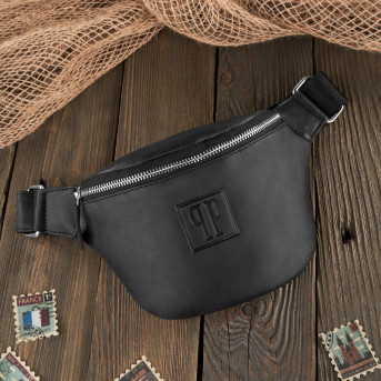 SASZETKA DAMSKA SKÓRZANA NERKA CZARNA PAOLO PERUZZI T-97-HBL