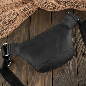 SASZETKA DAMSKA SKÓRZANA NERKA CZARNA PAOLO PERUZZI T-97-HBL