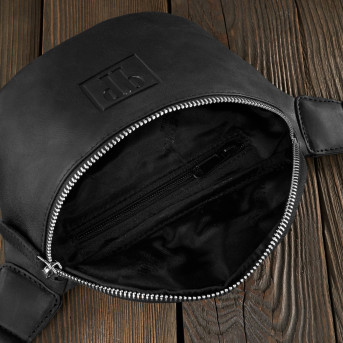 SASZETKA DAMSKA SKÓRZANA NERKA CZARNA PAOLO PERUZZI T-97-HBL