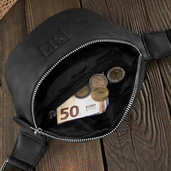 SASZETKA DAMSKA SKÓRZANA NERKA CZARNA PAOLO PERUZZI T-97-HBL