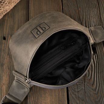 SASZETKA DAMSKA SKÓRZANA NERKA W STYLU VINTAGE SZARA PAOLO PERUZZI T-97-HGRE