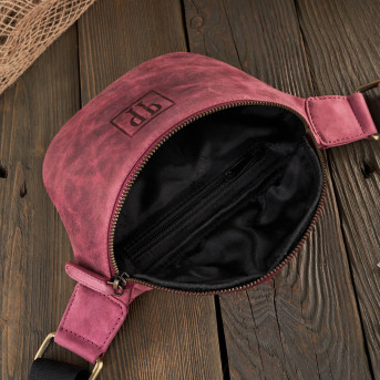 SASZETKA DAMSKA SKÓRZANA NERKA W STYLU VINTAGE  RÓŻOWA PAOLO PERUZZI T-97-HCH