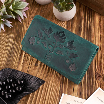 ZESTAW PREZENTOWY PORTFEL DAMSKI SKÓRZANY I BRELOK DO KLUCZY ZIELONY PAOLO PERUZZI ZUP-104-GR