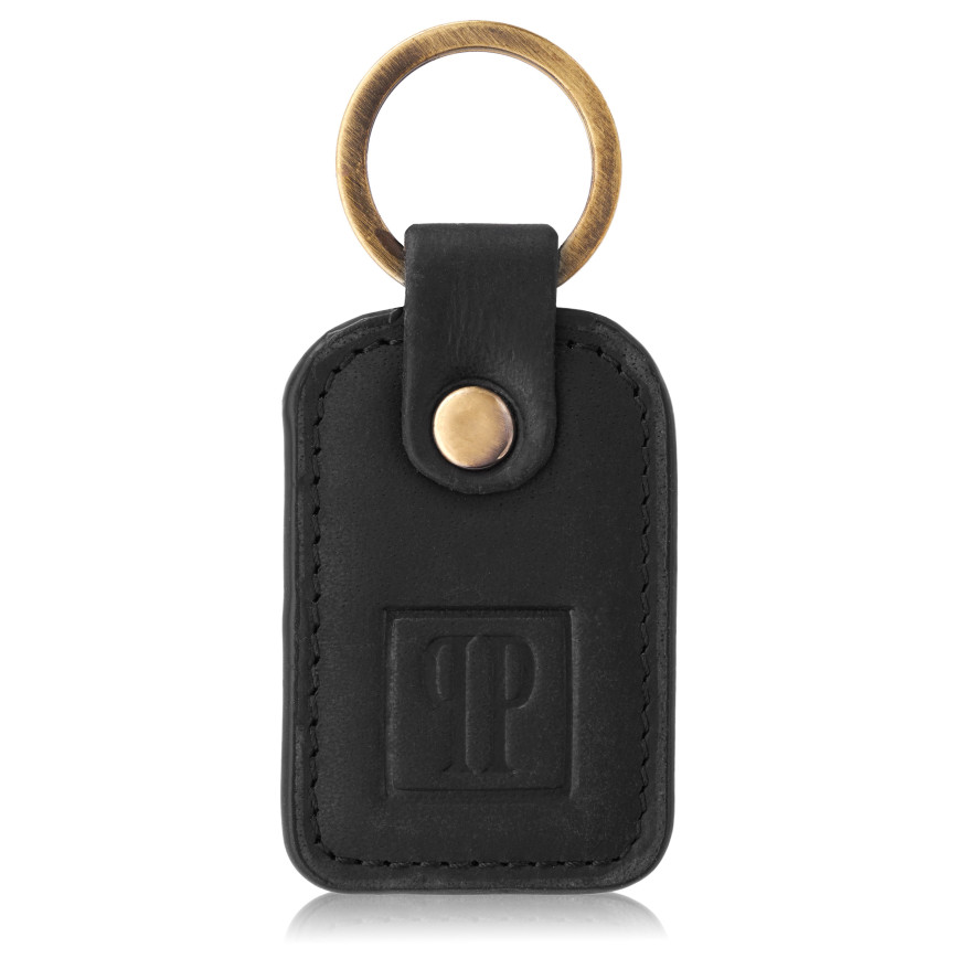 ZESTAW PREZENTOWY PORTFEL DAMSKI SKÓRZANY VINTAGE I BRELOK DO KLUCZY CZARNY PAOLO PERUZZI ZUP-104-BL