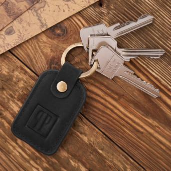 ZESTAW PREZENTOWY PORTFEL DAMSKI SKÓRZANY VINTAGE I BRELOK DO KLUCZY CZARNY PAOLO PERUZZI ZUP-104-BL