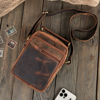 SASZETKA MĘSKA NA RAMIĘ  ZE SKÓRY PAOLO PERUZZI T-22-HBR