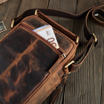 SASZETKA MĘSKA NA RAMIĘ  ZE SKÓRY PAOLO PERUZZI T-22-HBR