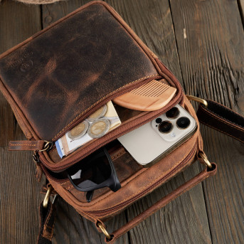 SASZETKA MĘSKA NA RAMIĘ  ZE SKÓRY PAOLO PERUZZI T-22-HBR