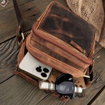 SASZETKA MĘSKA NA RAMIĘ  ZE SKÓRY PAOLO PERUZZI T-22-HBR