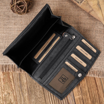 ZESTAW PREZENTOWY ZUP-99-BL PORTFEL DAMSKI SKÓRZANY T-01-BL I BRELOK VINTAGE T-85-BL