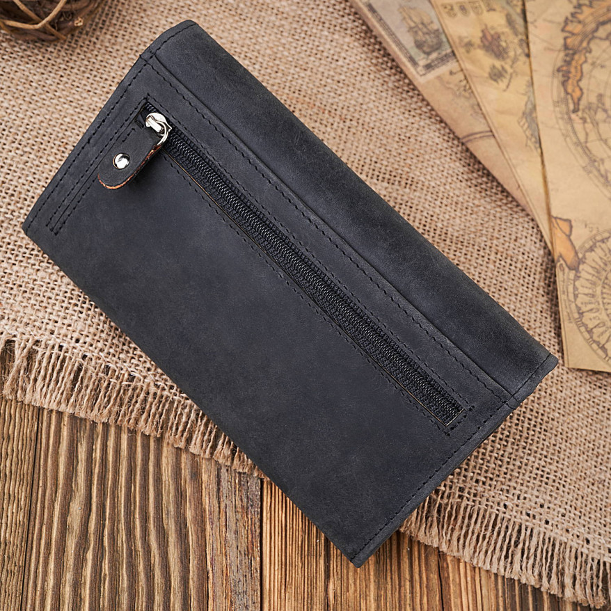 ZESTAW PREZENTOWY PORTFEL DAMSKI SKÓRZANY VINTAGE I BRELOK DO KLUCZY CZARNY PAOLO PERUZZI ZUP-104-BL